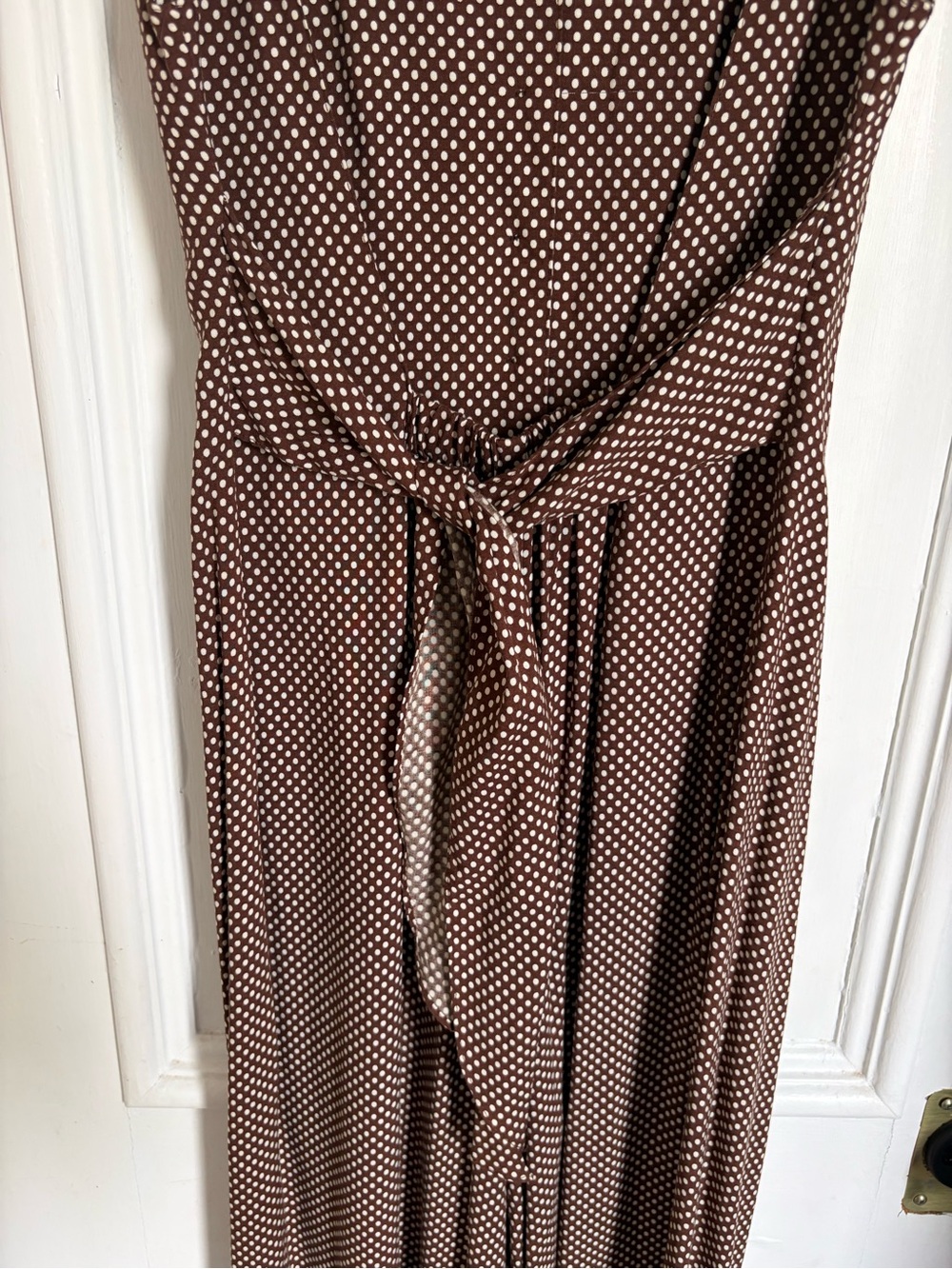 Vintage Brown Polka Dot Jumpsuit - Picture 6 of 10